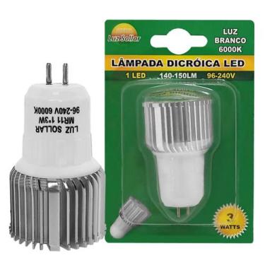 Imagem de Lâmpada Led Dicróica Mr11 3W Bivolt Gu5,3 Branco Frio - LUZ SOLLAR, 11