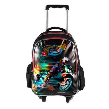 Imagem de Mochila Infantil com Rodinha Motocross Yins Kids, 17 polegadas
