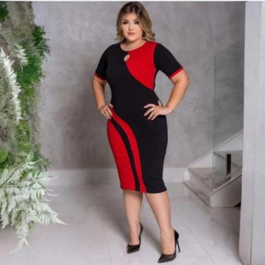 Imagem de Vestido Midi Márcia Moda Evangélica Feminina - MISS FLOWER, Vermelho, 