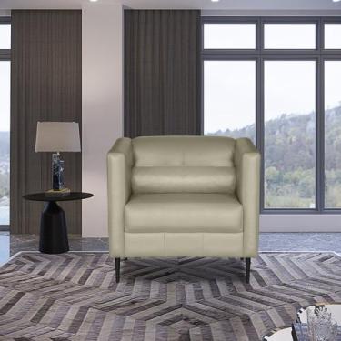 Imagem de Poltrona Estofada Ellus Couro Legítimo - Scala Decor