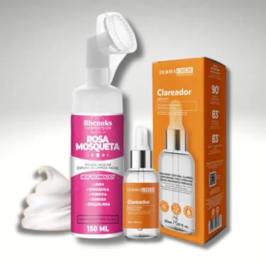 Imagem de Kit Skincare Mousse Micelar Rosa Mosqueta Limpeza Facial +Sérum Clareador