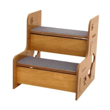 Imagem de WeiLaiKeQi Escadas de animais de madeira portátil com tapete para gatos velhos rampas de cães resistentes banquinhos de madeira para sofás sofás de cama