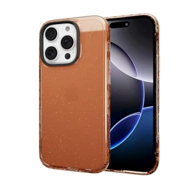 Imagem de cellhelmet Capa Altitude X projetada para iPhone 16 Pro em brilho Peach Fuzz Sparkle Glitter | Certificado de teste de queda de 3 metros | Durável à prova de choque e queda | Como visto no Shark Tank