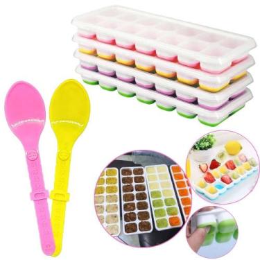 Imagem de Kit Forminhas de Silicone Papinha + 2 Colheres Interativas - Catuaí