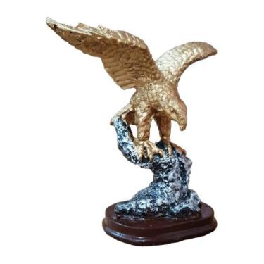 Imagem de Escultura Estátua Águia Símbolo Poder Com Base 12 Cm - Althea Arte Dec