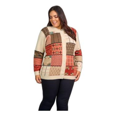 Imagem de Blusa Feminina Bordada A Mão Plus Size Tricot Premium Linda-Feminino