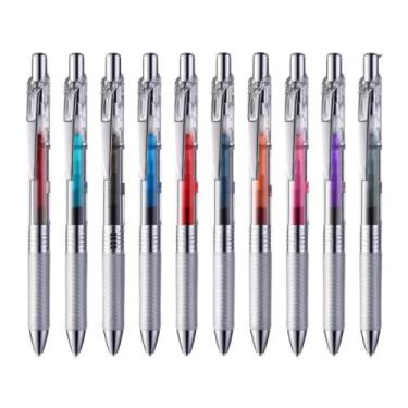 Imagem de Kit 10 Canetas Gel Energel Infree Pentel 0.5mm Ponta Fina Colorida Tec