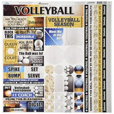 Imagem de Reminisce Adesivo de cartão de voleibol TVOC-100, 30,5 cm x 30,5 cm, multicolorido