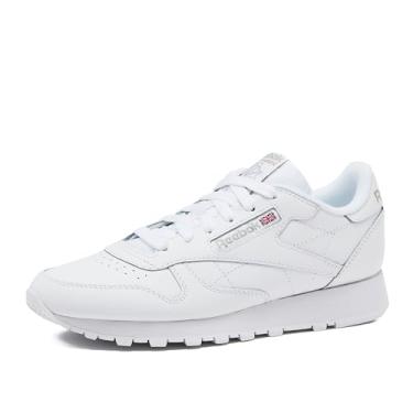 Imagem de Reebok Tênis masculino clássico de couro, Ftwr Branco/Ftwr Branco/Cinza Puro 3, 43