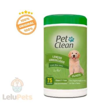 Imagem de Lenço Umedecido Pet Clean Para Cães E Gatos Filhotes 75 Und