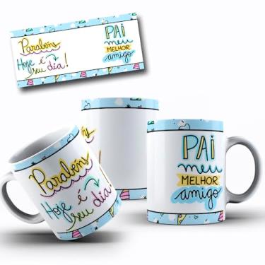 Imagem de Caneca de Porcelana Personalizada Aniversário Com Frases Engraçadas e Divertidas (Pai meu melhor amigo)