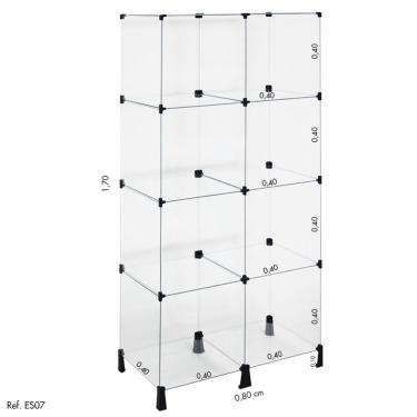 Imagem de Estante de Vidro Modulado - 0,80 x 1,70 x 0,40