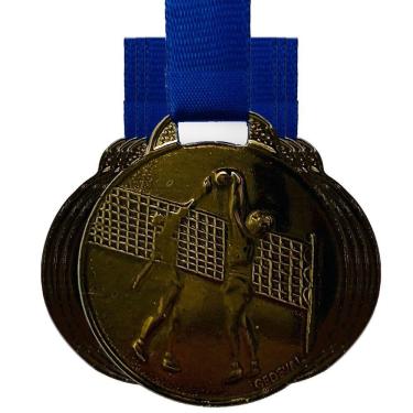 Imagem de Kit 50 Medalhas De Vôlei Esporte Premiação Escola 3,5cm bronze