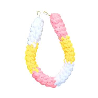 Imagem de WeiLaiKeQi Acessórios para a gaiola da gaiola de corda de escalada de hamster Funos de pássaros engraçados Bird -Bird Stand para cobaias Pig Pet Gifts periquyets, Amarelo Branco Rosa