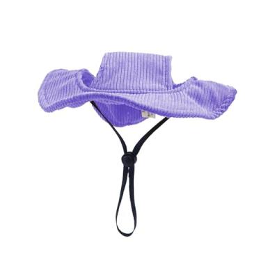 Imagem de Gralara Puppy Sun Hat Hat Summer Dog Cap, com orifícios de ouvido, chapéu de cachorro ajustável e respirável Capfe Cute Pet para caminhada de verão ao ar, M