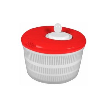 Imagem de Seca Salada 4,5l Centrífuga Verduras Folhas Legumes Multiuso Plástico Giratório Resistente (VERMELHO)