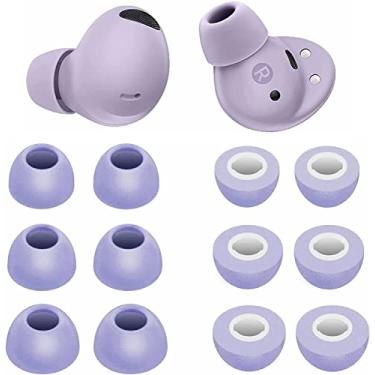 Imagem de ALXCD Fones de ouvido de espuma compatíveis com Galaxy Buds 2 Pro, P/M/G, 3 tamanhos, 6 pares de pontas de fone de ouvido de espuma viscoelástica macia, compatíveis com Galaxy Buds 2 Pro SM-R510, roxo