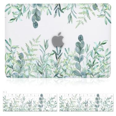 Imagem de Capa para MacBook Pro 13 polegadas iDonzon M1 A2338 A2289 A2251 2020, efeito 3D fosco transparente transparente capa dura compatível com Mac Pro 13,3 polegadas com Touch ID - plantas verdes