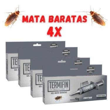 Imagem de Kit 4 Termifin Gel Repelente Elimina Baratas - Dexter 10g