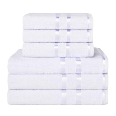 Imagem de KIT 6 Toalhas (3 BANHO + 3 ROSTO) ALGODÃO(BRANCO 3 BANHO / 3 ROSTO)