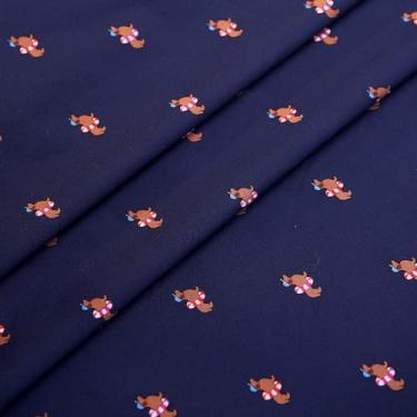 Imagem de Tecido de algodão puro de densidade Hign de The Yard, tecido de algodão fabricado no Japão, adequado para vestidos da moda, camisas, saias, acolchoado e artesanato (5 jardas, estampado de cão de fundo