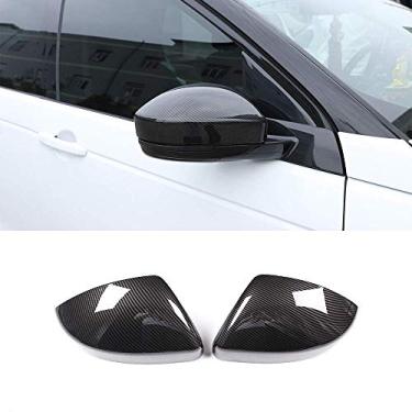 Imagem de LLKUANG Moldura de espelho retrovisor lateral de plástico ABS para Land Rover Range Rover VELAR Evoque Discovery Sport, para Jaguar F-Pace X761 Capa de proteção de espelho externo