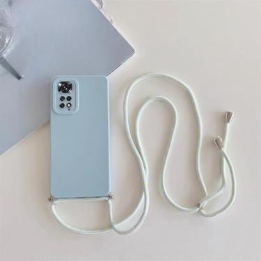 Imagem de Capa de silicone com cordão transversal para Xiaomi Redmi Note 10, 9, 8, 7, 11 Pro, 4G, 11Pro, 5G, Note11, Note10 S, 11S, 10Pro 5G, GS Sierra Blue, para Redmi Note 10 Pro 4G