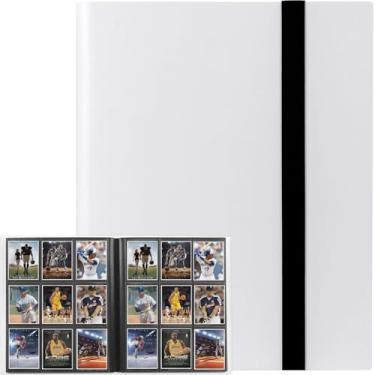 Imagem de GEAoffice Fichário para cartões, 9 bolsos, pasta para álbum, fichário de bolso com 360 bolsos laterais para Yugioh, MTG e outros TCG, branco