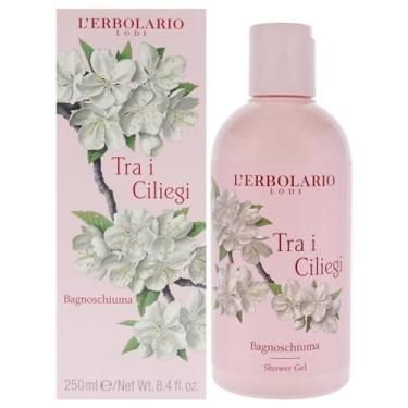 Imagem de L'Erbolario Gel de banho – Sabonete corporal floral firmador e protetor – Sabonete corporal de flor de cerejeira para pele radiante e tonificada – Tra i Ciliegi – 240 ml