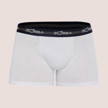 Imagem de Cueca Boxer Sem Costura Algodão Confortável Zorba Original, Branco, GG