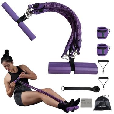 Imagem de Conjunto de faixas de resistência, faixas de exercício Rebomer com alças, faixas de fitness para malhar, faixas de treino para homens e mulheres, conjunto de faixas de peso para treinamento muscular,