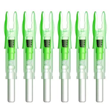 Imagem de GT Lighted Nocks for Arrows with .246 Inside Diameter Bolts with ON/Off Switch Light up Knocks Compound Bow LED Arrow Nocks for Hunting Shooting 6-Pack