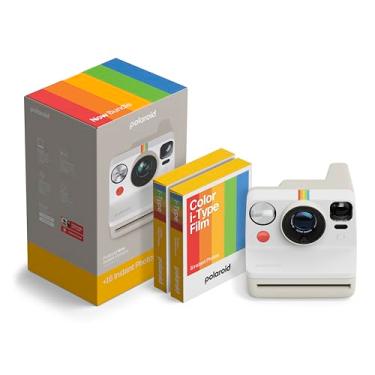 Imagem de Polaroid Agora câmera instantânea tipo I de 3ª geração + pacote de filme - agora câmera branca seixo + 16 fotos coloridas (6561)