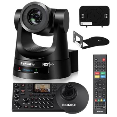 Imagem de FoMaKo Pacote de câmeras NDI PTZ 20X HDMI 3G-SDI IP PoE HDMI PTZ para Igreja Adoração PTZ Controlador de Câmera PoE IP PTZ Teclado (PTZ Bundle KN20A+KC608) BN201