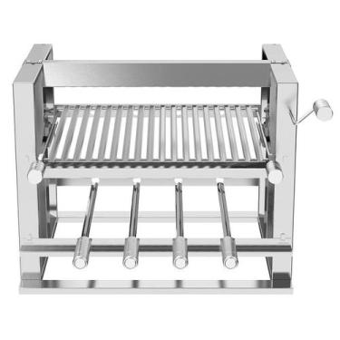 Imagem de Churrasqueira Elevatória com 4 Espetos e Grelha Parrilha - Líder Grill