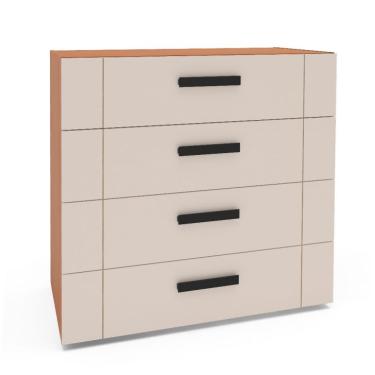 Imagem de Cômoda Lisboa 4 Gavetas Bege e Freijó
