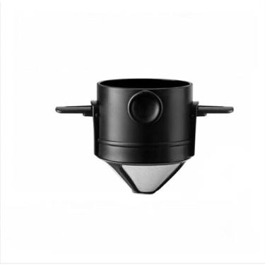 Imagem de Filtro de café dobrável aço inoxidável portátil gotejamento café titular funil cesta reutilizável(2 pcs)