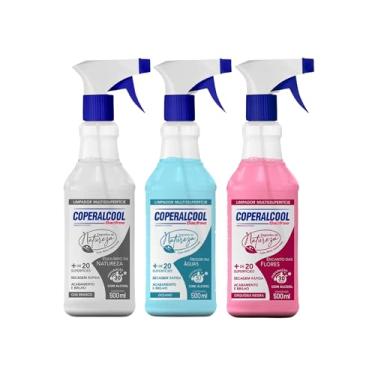 Imagem de Kit 3 Coperalcool 500ml – Multiuso Perfumado | Chá Branco + Oceano + Orquídea Negra | Limpa, Perfuma e Protege Várias Superfícies