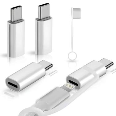 Imagem de Puur House Pacote Com 4 Adaptadores Lightning Para Usb C Para Iphone 15/15 Pro Max 16/16 Pro Max, Samsung S22, S23, S24, Google Pixel 9 Pro, Adaptador Apple Lightning Para Usb C Com Suporte Para Car