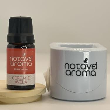 Imagem de Kit Difusor Elétrico com Essência Concentrada de Ambiente 10ml Notavel Aroma (Difusor Branco, Cereja e Avelã)