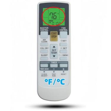 Imagem de Controle remoto de substituição compatível com controle remoto Fujitsu Ar Condicionado Número do modelo AR-RAH1U (Fahrenheit e luz de fundo)