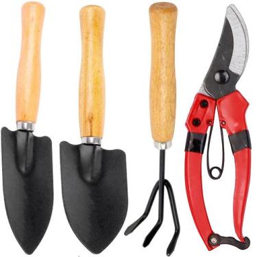 Imagem de Kit Jardinagem Jardim Tesoura Poda Ancinho Pazinha Garfo - Top Rio, Ar