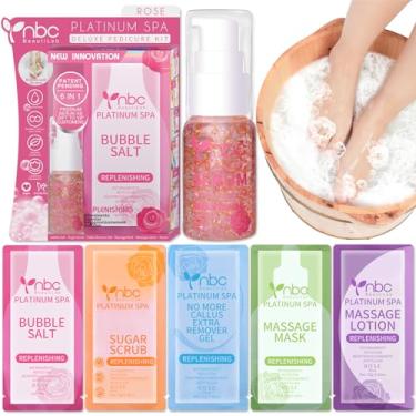 Imagem de nbc BeautiLab Conjunto De Escalda-Pés Para Pedicure - Kit Spa 6 Em 1 Atualizado, Banho, Pés Cansados, Secos E Rachados, Mau Odor Atletas, Suaviza Calosidades (Rosa)