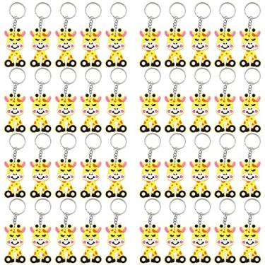 Imagem de Elecrainbow Pacote Com 40 Chaveiros De Girafa, Lembrancinha Para Festa Amor, Presente Retorno Convidado, Temática Animais Selvagens, Chá Bebê, Aniversário