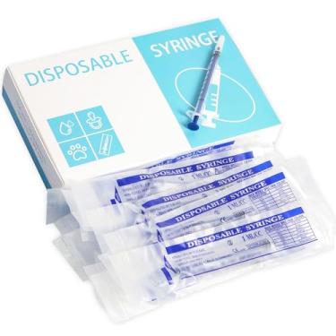 Imagem de xfanmlan Seringa De 1Ml Com Tampa, 40 Unidades, Dispensador Oral Plástico 1Ml, Coletor Colostro Para Alimentação Animais Estimação, Medidor/Transferência Líquidos, Recarga, Aplicador Óleo/Cola, Emba