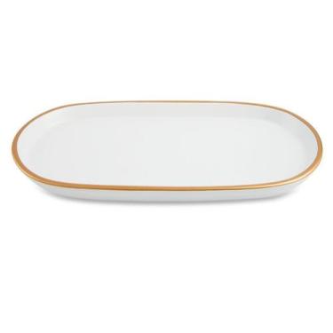 Imagem de Bandeja Decorativa Retangular Oval Decoração Lavabo Mesa Banheiro Port