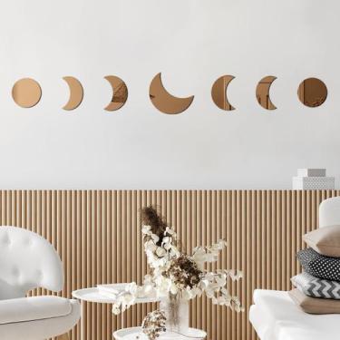 Imagem de Espelho Decorativo Fases da Lua Bronze - Inove Papéis de Parede