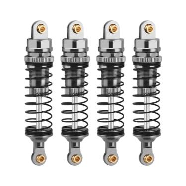 Imagem de RZXYLRC Conjunto de amortecedores RC com 4 peças de amortecedores RC para rastreador Axial 1/10 SCX10 90046 AXI231017 TRX-4 D90 Wraith Metal Upgrade (cinza, 80 mm)