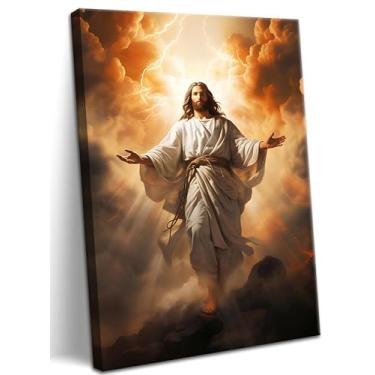 Imagem de Arte de parede em tela de Jesus, retrato de Cristo Divina Misericórdia, decoração de parede católica cristã de Deus para sala de estar ou sala de oração, imagem de decoração de quarto vintage – 40,6