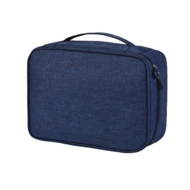 Imagem de Eletrônica Organizer Travel Bag Zipper Design Multifuncional Cabo Acessórios Armazenamento para Cabo Carregador Hard Drive Fone de Ouvido Power Bank (Azul escuro)